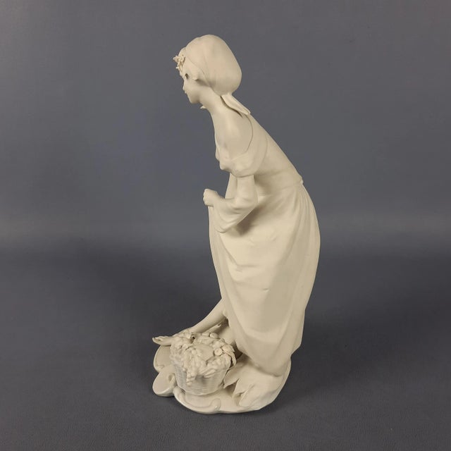 Vintage Biscuit Porcelain Sculpture of Woman by G. Barbetta for Capodimonte, 1950s-1970s For Sale - Image 6 of 16