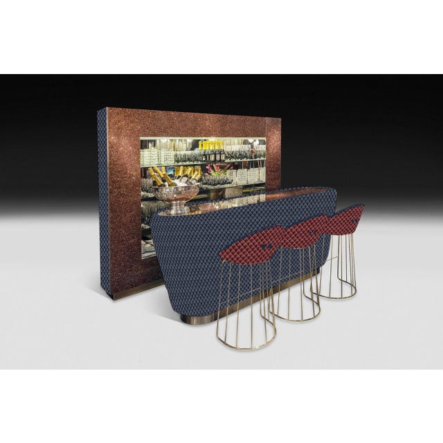 Not Yet Made - Made To Order Bar with Glass Shock Flass Dark from VGnewtrend For Sale - Image 5 of 5