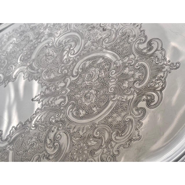 Metal Gorham "Shell & Gadroon" Silverplate 6-Piece Tea & Coffee Service With Footed Tray For Sale - Image 7 of 14