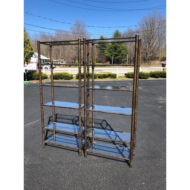 Pair of Faux Bamboo Étagères For Sale In New York - Image 6 of 12