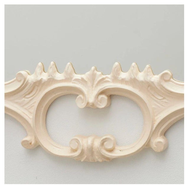 French Louis XV Style Cream Lacquered Wall Mirror For Sale - Image 3 of 4