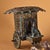 Large Vintage Bronze Chariot Sculpture - Asian Gold-Inlaid Horse & Carriage Statue With Inscriptions For Sale In Los Angeles - Image 6 of 10