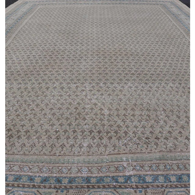 Tribal Minimalist Design Vintage Persian Tabriz Rug With All-Over Small Scale Design 6'6 X 10'7 For Sale - Image 3 of 12