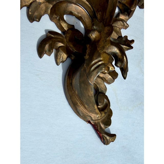 Pair Rococo Carved Giltwood Wall Brackets With Acanthus Scrolls, Italy Early 20th Century For Sale - Image 18 of 18