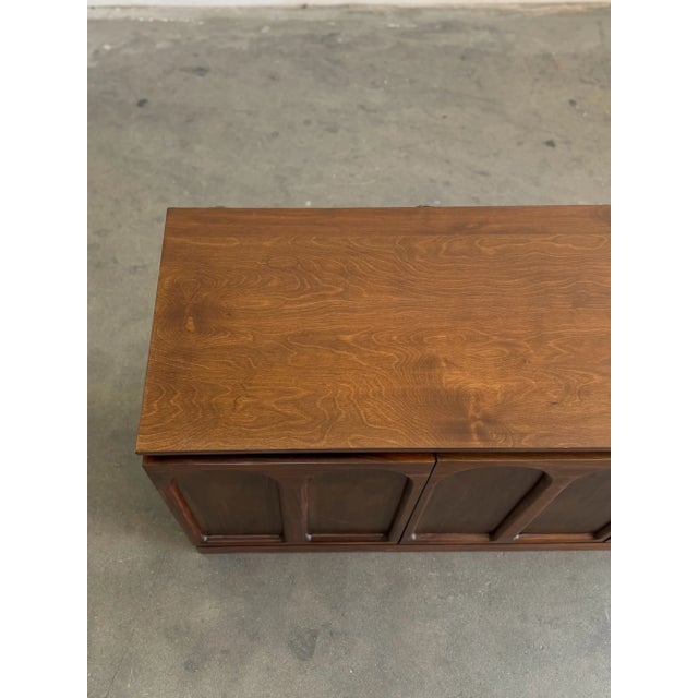 Brown 1960s Reworked Arched Walnut Credenza For Sale - Image 8 of 15