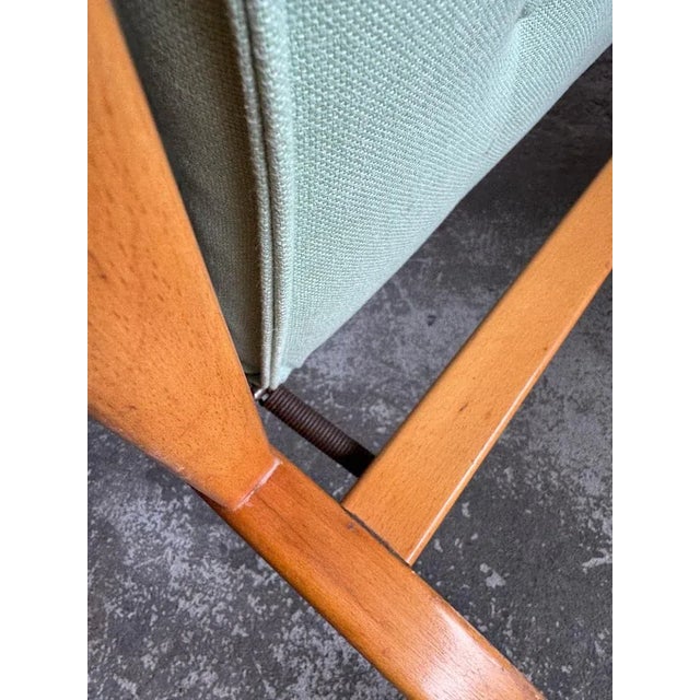 Set of Vintage Lounge Chairs with Mint Green Cushions For Sale - Image 12 of 13