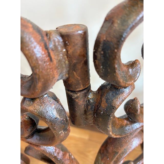 Vintage Ornate Spanish Style Cast Iron Fireplace Screen For Sale - Image 12 of 13