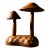 Hand Carved Wooden Mushroom Sculpture For Sale