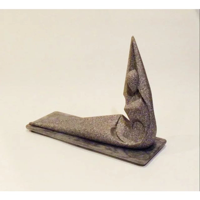 Gray Vintage Mid Century Abstract Female Nude Sculpture - Granite For Sale - Image 8 of 9