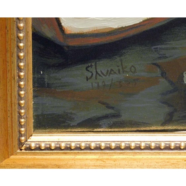 Brown Viktor Shvaiko "Autumn in Venice" on Canvas Framed Hand Signed Make an Offer#179 For Sale - Image 8 of 9