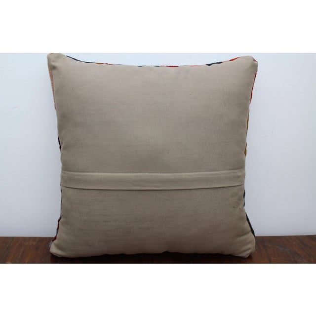 Textile Turkish Kilim Decorative Pillow Cover - 16"x16" For Sale - Image 7 of 8
