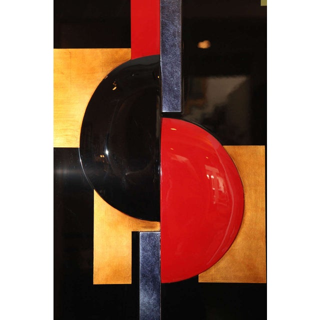 Early 21st Century Eliade Ispas Cubist/Constructivist Lacquer Panel For Sale - Image 5 of 8
