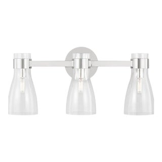 AERIN By Visual Comfort Studio Moritz 3-Light Vanity Sconce in Polished Nickel For Sale