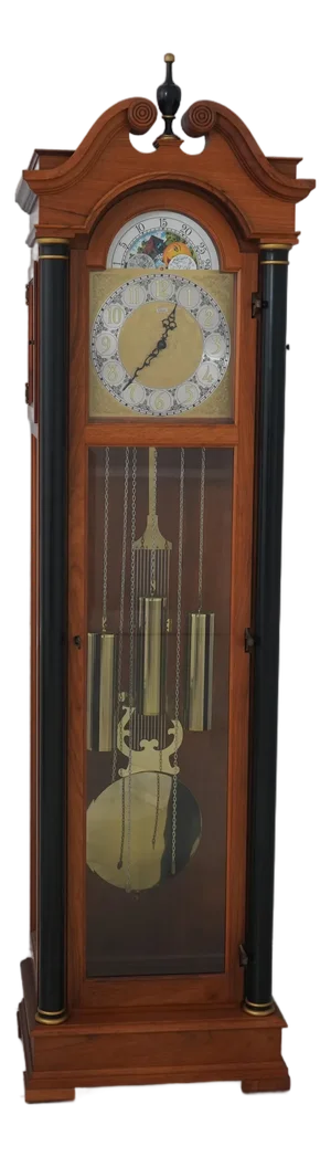 Colonial Empire Style Walnut Grandfather Clock