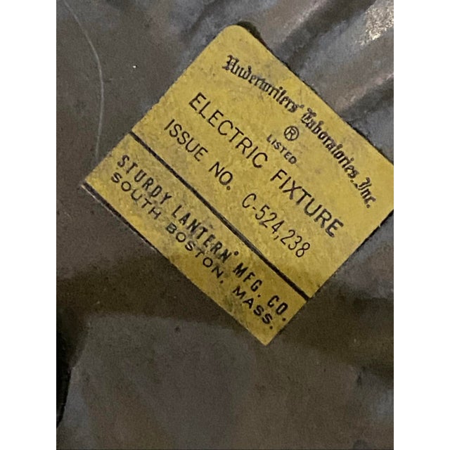 Glass Vintage Lightolier Classic Style Hexagonal Brass Foyer Hanging Pendant Lantern For Sale - Image 7 of 7