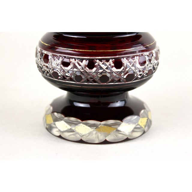 19th Century Biedermeier Ruby Red Overlay Glass Goblet, 1840s For Sale - Image 3 of 18