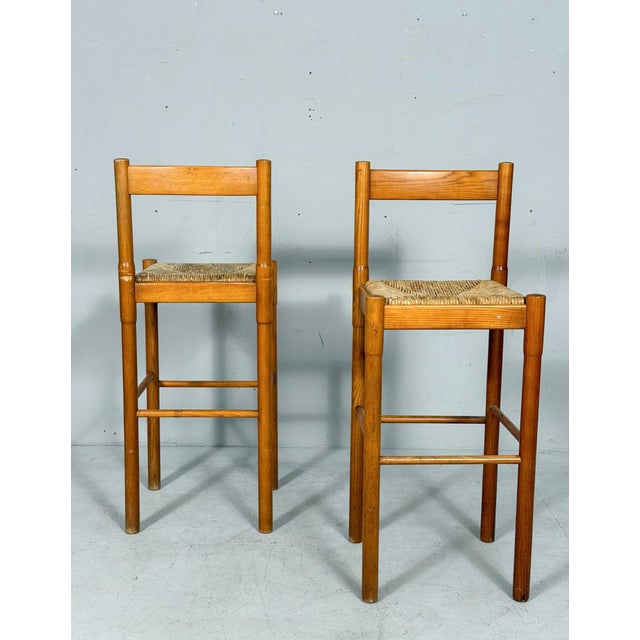 Vintage Carimate Stools in Pine by Vico Magistretti, 1970s, Set of 2 For Sale - Image 6 of 13