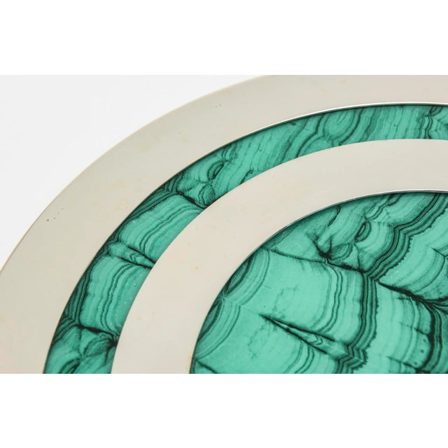 Vintage Malachite and Chrome Flat Tray, Barware, 1970's For Sale In Miami - Image 6 of 13