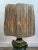 Textile Vintage Shaded Green Ceramic Lamp, 1960s For Sale - Image 7 of 10