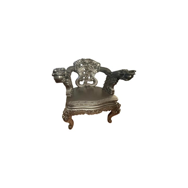 Mid 20th Century Restored Chinese Dragon Throne Chair – Hand-Carved - Rare For Sale - Image 11 of 12