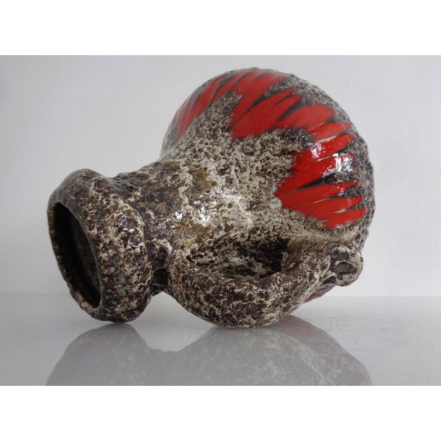 Glazed Lava Ceramic Handled Vase from Scheurich, Germany, 1970s For Sale - Image 12 of 16