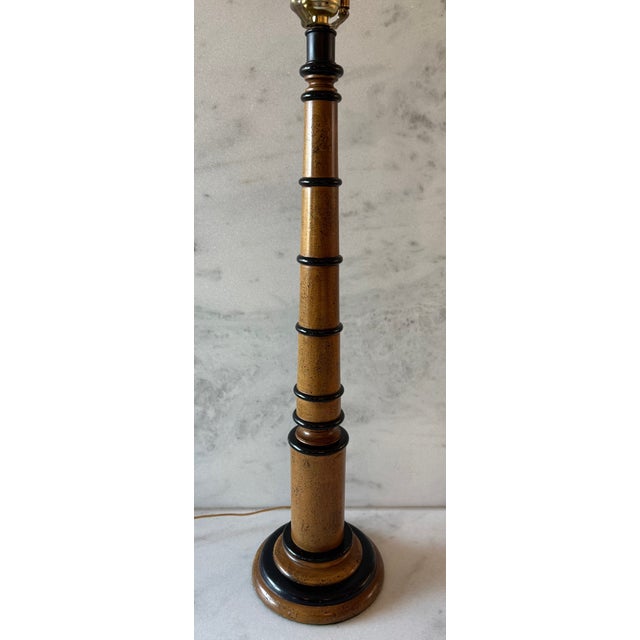 Mid 20th Century Pair of Frederick Cooper Faux Bamboo Wood Table Lamps For Sale - Image 5 of 14
