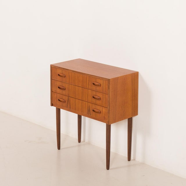 Small Vintage Danish Teak Dresser, 1960s For Sale - Image 6 of 12