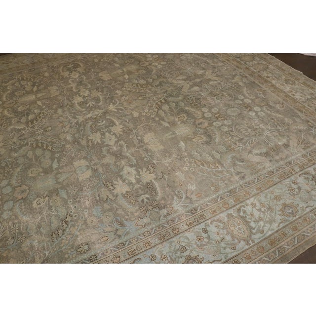 Large Indian Gray Green Antique Rug - 12' x 21'3" For Sale - Image 16 of 16