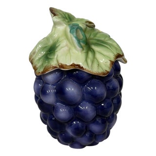 Vintage Grape Cluster Condiment Jar, Japan For Sale