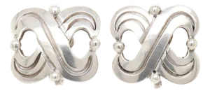 Signed Hector Aguilar Mexican Mid-Century Sterling Silver Screwback Earrings