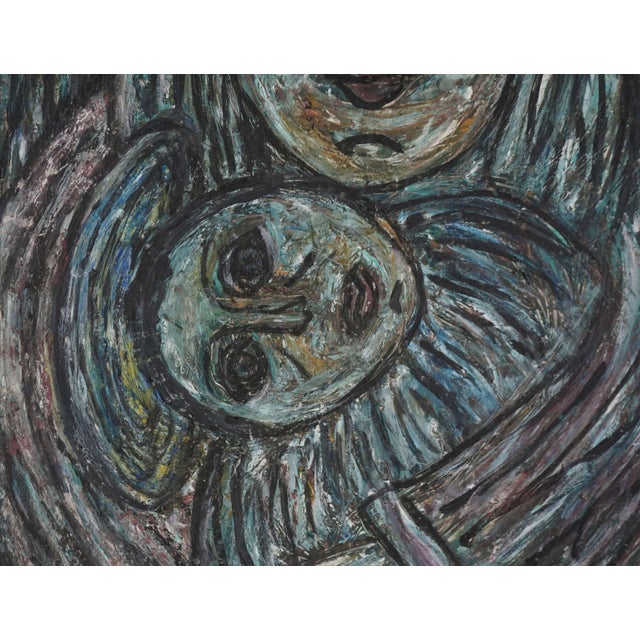 Abstract Mid Century Bay Area Figurative Original Oil Painting -- Motherhood by Honora Berg For Sale - Image 3 of 5