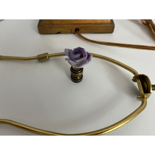 1950s Italian Floral Bouquet Lamp & Shade For Sale - Image 17 of 18