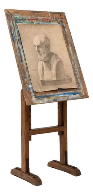 20th Century French Wooden Artist's Easel with Adjustable Tilt
