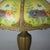 Antique Signed Bradley & Hubbard Arts and Crafts Floral Reverse Painted Lamp , c1920 Measures- 23"H x 16.5"W x 16.5"D