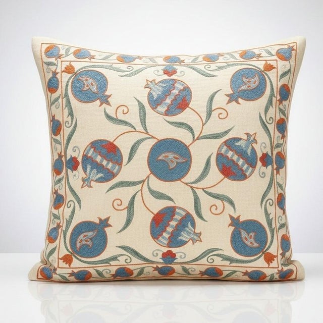 New Hand-Embroidered 100% Silk Cushion Cover – Authentic Uzbek Textile Art Elevate your home décor with this exquisite...