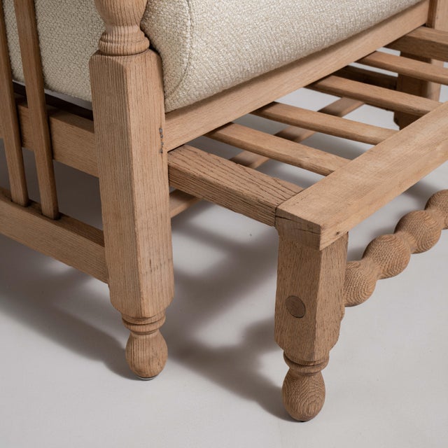French French Oak Reclining Armchair with Pull-Out Footrest, Antique, France, Circa 1940 For Sale - Image 3 of 18