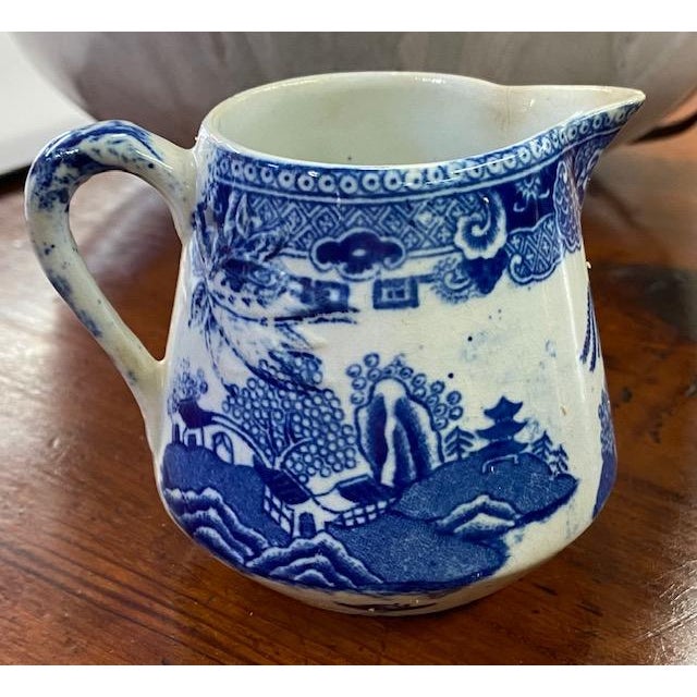 Antique Blue Willow Creamer, English Chairish