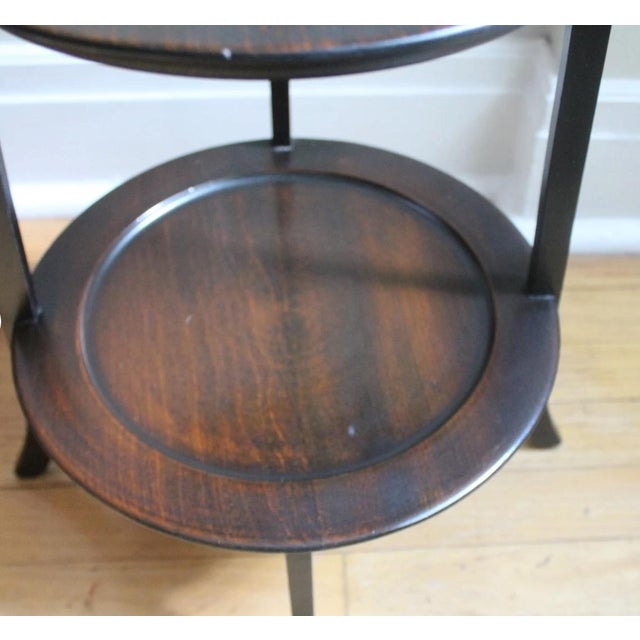 Brown Antique Edwardian Mahogany 3 Tier Muffin Stand English For Sale - Image 8 of 10