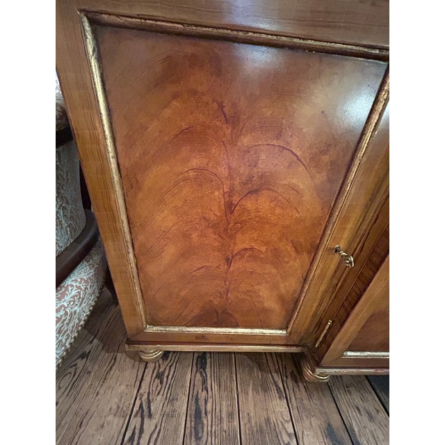 French Vintage Louis XVI Flame Mahogany Sideboard With Greek Key Gallery For Sale - Image 13 of 15