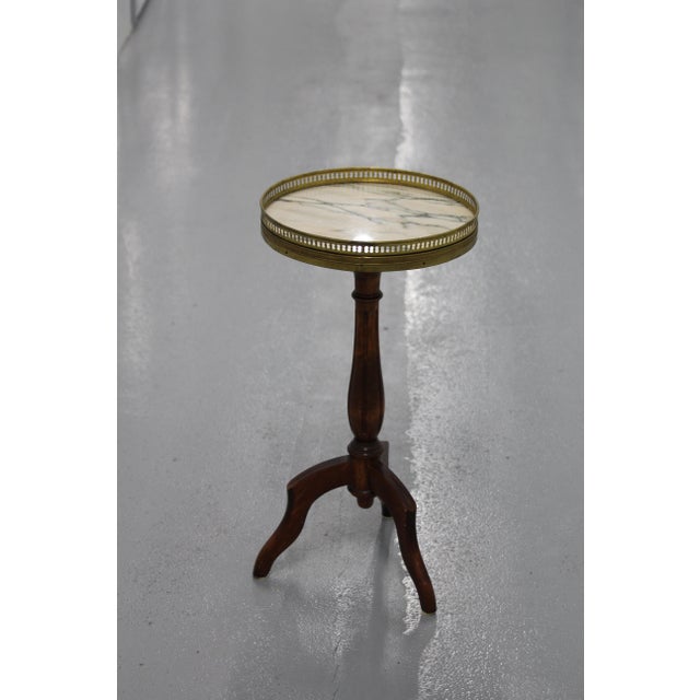 Small Round Side Table with White Marble Top For Sale - Image 12 of 12