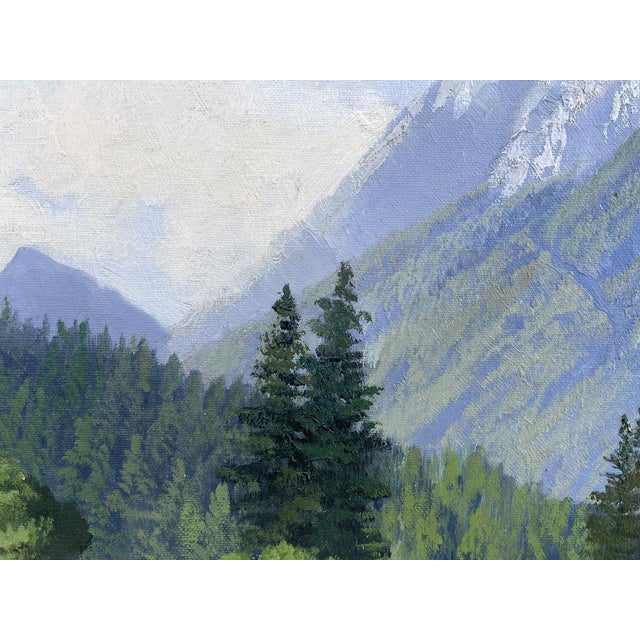 Forest Green Paul Schuler, Croda Rossa d'Ampezzo, 1920s, Oil Painting on Canvas, Framed For Sale - Image 8 of 18