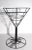 Fun side table in the form of a martini glass, having a wrought iron frame with a glass insert top. The table is in good...