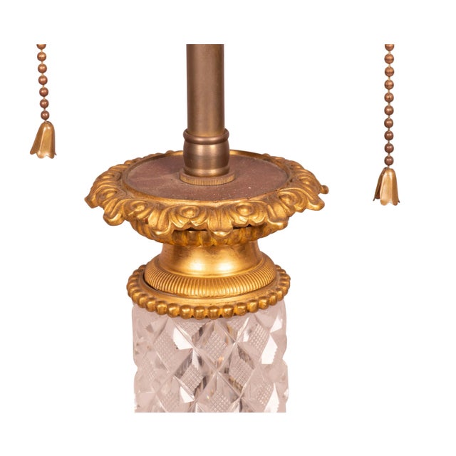 French Baccarat Style Cut Glass and Bronze Mounted Table Lamp For Sale - Image 3 of 9