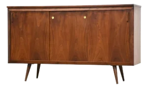 1960s Refinished Walnut Sideboard Credenza