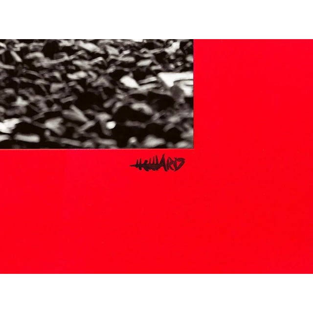 Inkjet print on Fine Art Hahnemühle paper / Painting on Marie Louise paper (roll, spray finish) / Black lacquered wood...