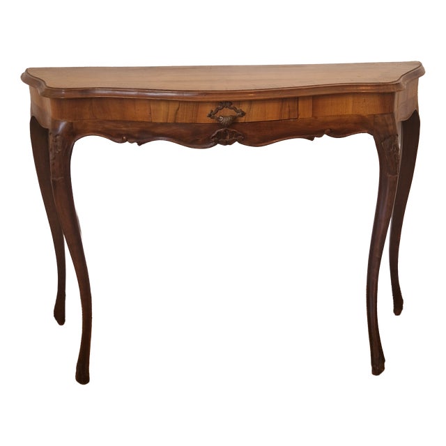 Louis XV Walnut Console Table, 1940s For Sale