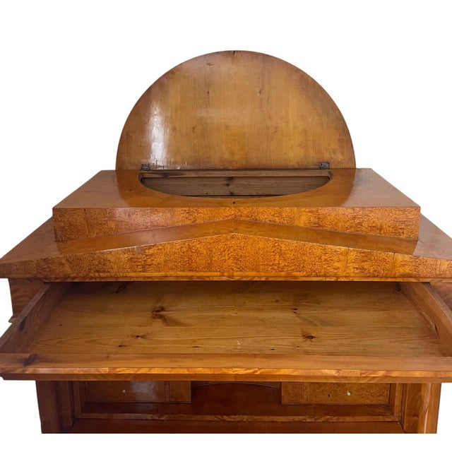 Neoclassical 19th Century Biedermeier Secretary Desk With Secret Compartments For Sale - Image 3 of 11