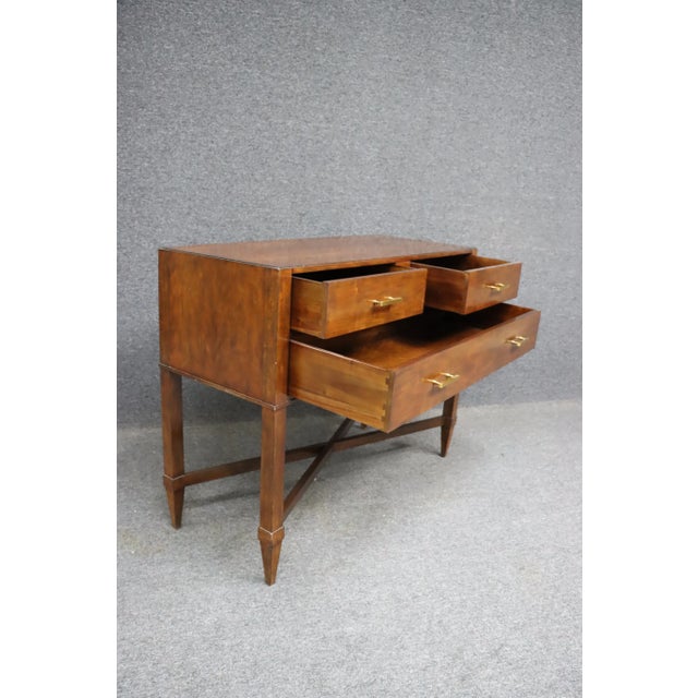 Contemporary Mediterranean Cherry Credenza *stretcher base *dovetail construction *brass hardware