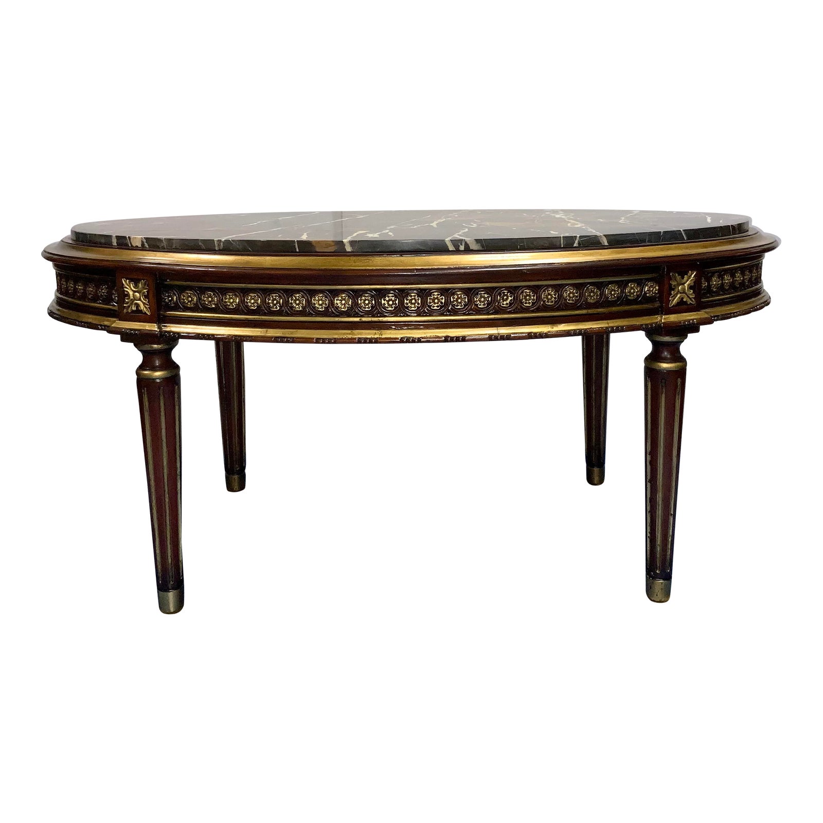 john-richard-french-style-black-marble-cocktail-table-chairish