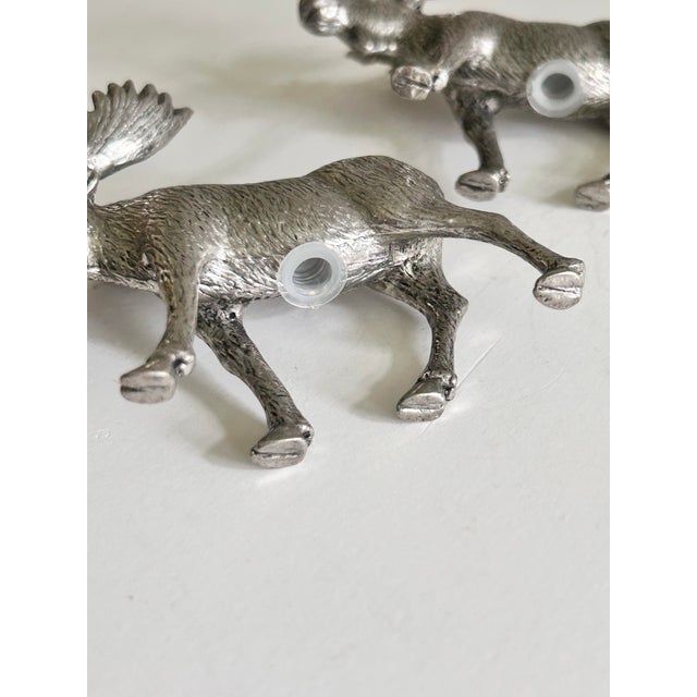 1990s Vintage St. Anton Pewter Moose Salt and Pepper Shakers by Zodax For Sale - Image 5 of 6